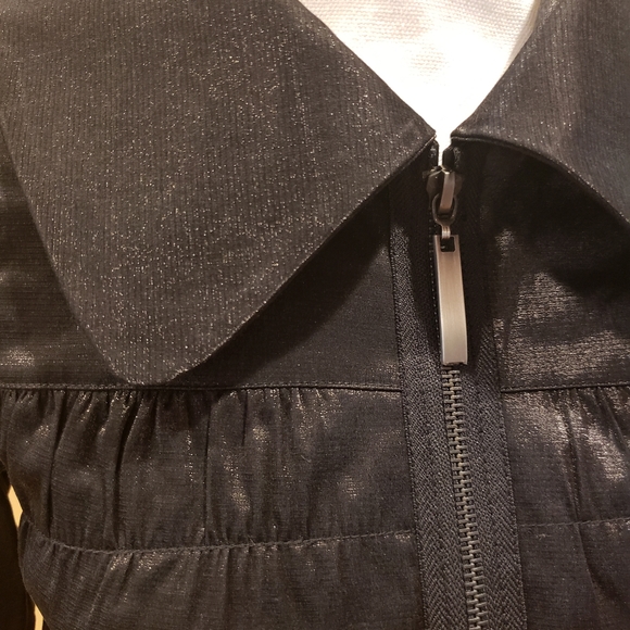 Kensie Black Satin Collared Jacket - Picture 4 of 12